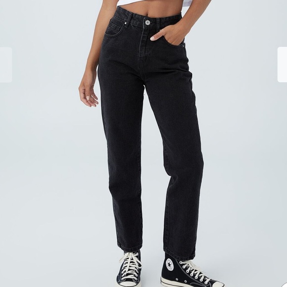 Cotton On Black Straight Leg Mom Jean - Picture 1 of 11